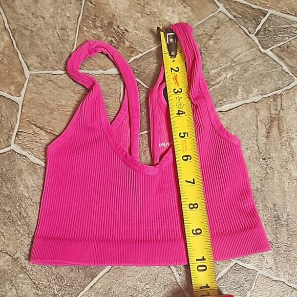 NWOT Free People Movement x The Class Crop Tank Hot Pink Sz XS/S - Picture 5 of 7